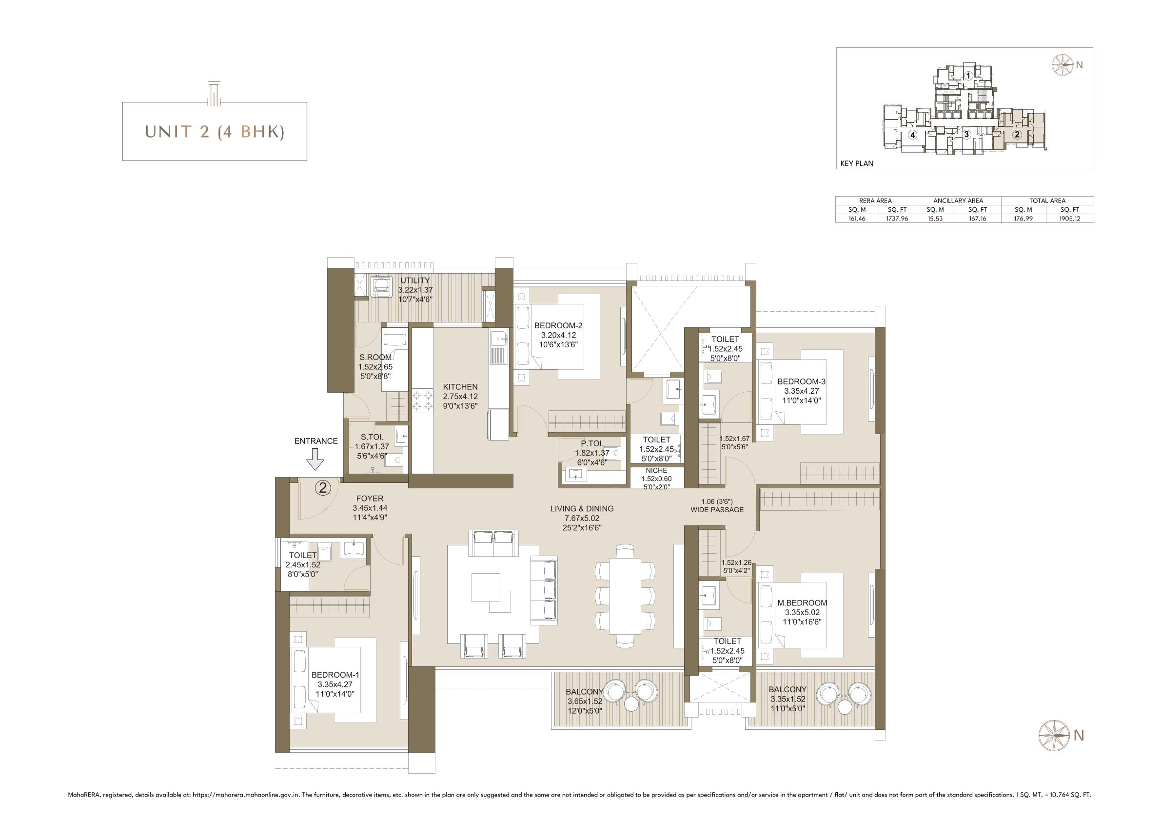 4 BHK Floor Plan